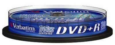 Диск DVD+R Verbatim 4.7Gb 16x Cake Box (10шт) (43498)