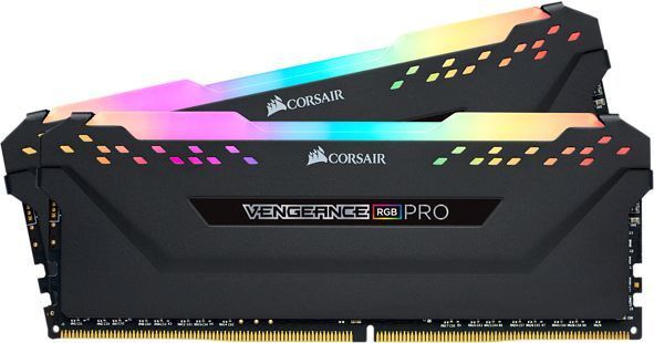 Оперативная память Corsair Vengeance RGb PRO, DDR4, 16Gb (2x8 Gb), 3200 MHz, CL16, радиатор, RGb, черный