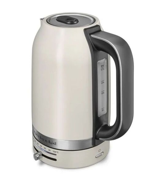 Чайник электрический KitchenAid, 1.7 л, регулировка температуры 50-100 градусов, съемный фильтр от накипи, индикация уровня воды, автоматическое отключение, белый