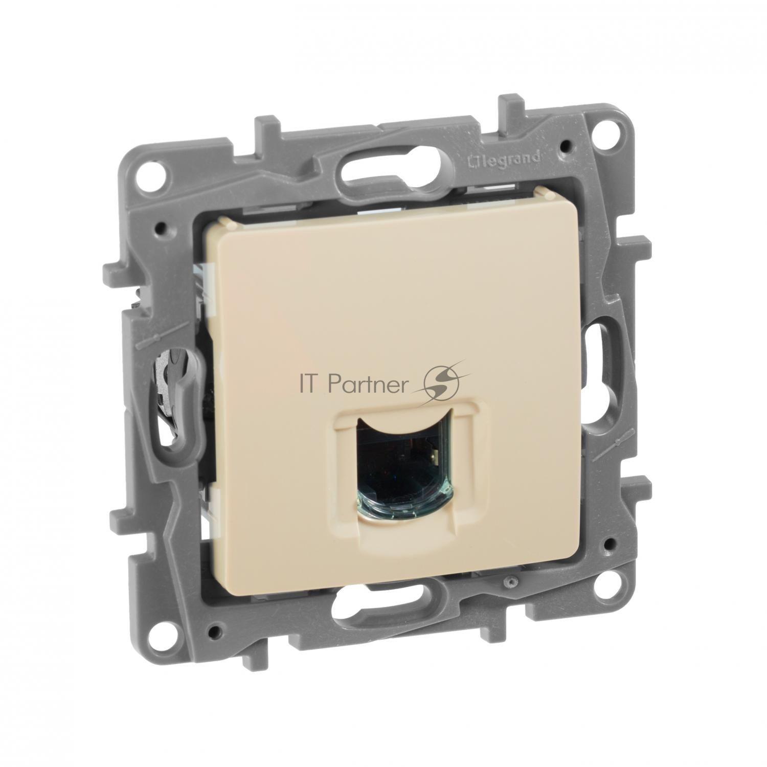 Розетка RJ45 кат.6 UTP, сл. кость ETIKA