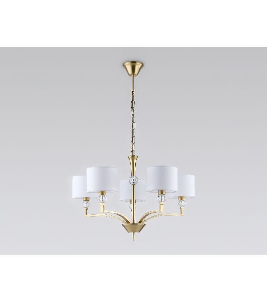 Люстра Ambrella light LH71131/5 BS/WH латунь/белый E14/5 max 40W D660*880