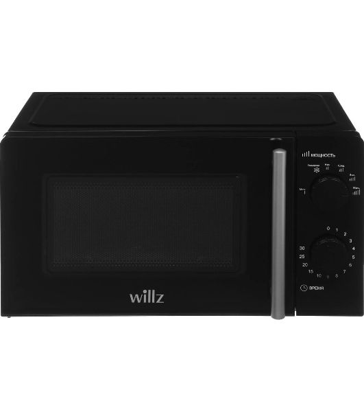 Микроволновая печь WILLZ MOS-1706MB черный, 17 л, 700 Вт, переключатели — поворотный механизм