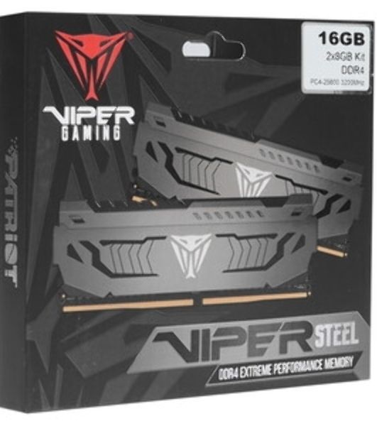 Оперативная память Patriot Viper Gaming RGB Series, DDR4, 16GB (2x8GB), 3200 MHz, CL16, с радиатором, RGB, черный