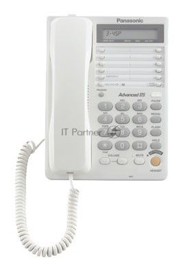 Телефон проводной Panasonic KX-TS2365RUW белый 16-зн ЖКД, однокноп.набор 20 ном., автодозвон, спикерфон