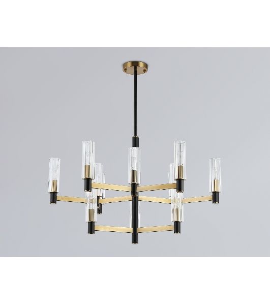 Люстра Ambrella light LH55515/12 BK/BS/CL черный/латунь/прозрачный E14*12 max 40W D860*905