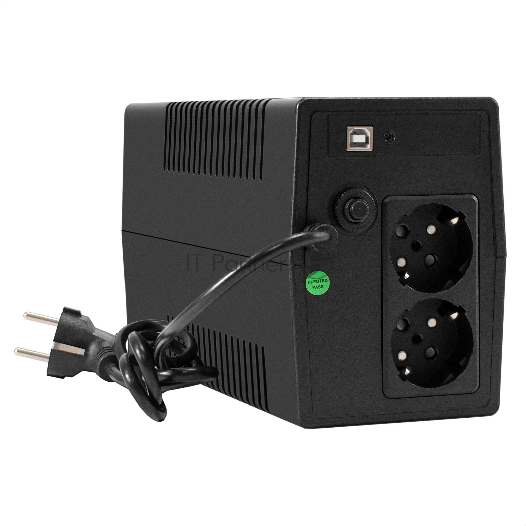 ИБП ExeGate Power Smart LB-600.LCD.AVR.2SH.USB (600VA/360W, LCD, AVR, 2*EU/Тип F(Schuko), USB, батарея 12V 7.2Ah, Black)