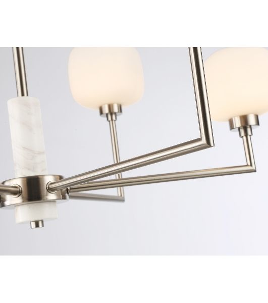 Люстра Ambrella light LH53001/6 SN/FR сатин никель/белый матовый G9*6 max 40W D690*680