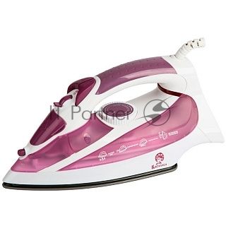 Утюг ВАСИЛИСА У3-2000 белый с сиреневым (2000 Вт. Тефлоновое покрытие подошвы. Индикатор нагрева утюга. Терморегулятор. 3 режима: сухое глажение, отпаривание, разбрызгивание воды. Возмож-ть регулировки степени отпаривания/вертикального отпаривания. Парово