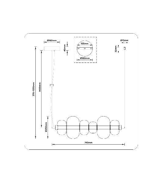 Подвесной светодиодный светильник Ambrella light LH11071 WH/FR белый/белый матовый 36W 3000K 745*230*230