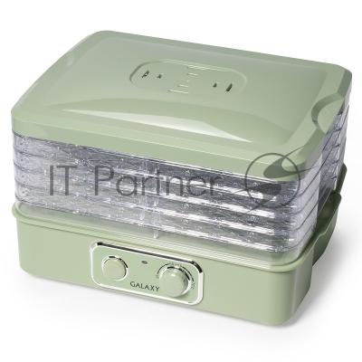 Сушилка для овощей и фруктов Galaxy GL2636, мятный(4шт) Сушилка электрическая для овощей и фруктов мощность350 Вт,5 прозрачных регулируемых по высоте поддонов, регулятор температуры, напряжение 220-240 Вт, частота 50