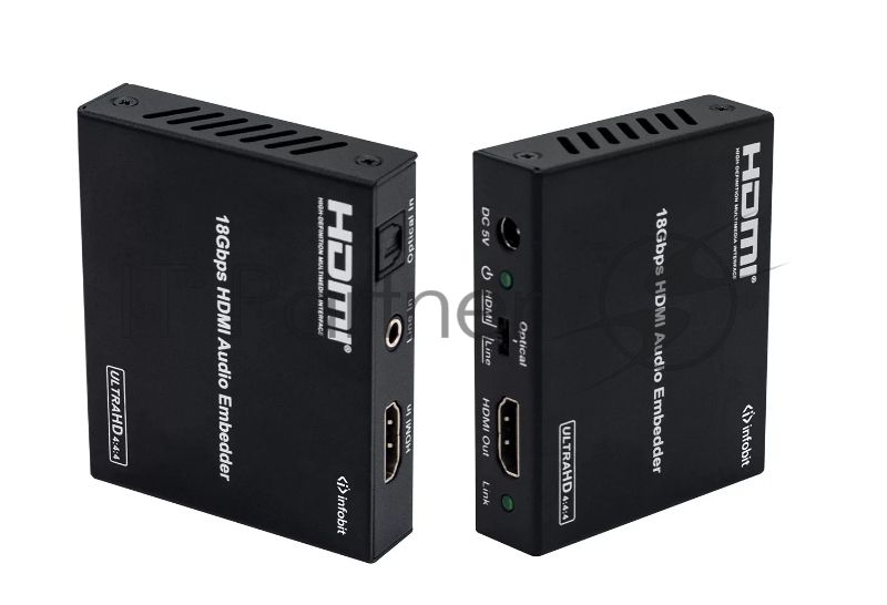 Эмбеддер HDMI 4K60 Infobit iTrans AE01 HDCP 2.2, RCA и оптический выход