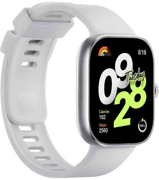 Умные часы Redmi Watch 4, 1.97Э", AMOLED, Bluetooth, NFC, WR50, серебристый / серый