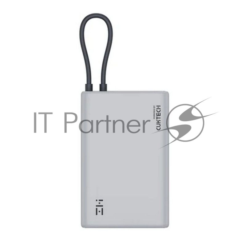 Портативный аккумулятор ZMI 10000mAh Powerbank with build-in Charging Cable P17 серый