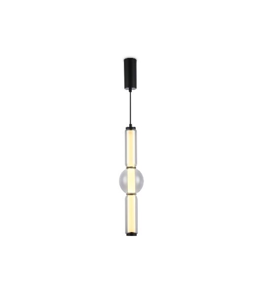 Подвесной светодиодный светильник Ambrella light LH11023 BK/SM черный/дымчатый 17W 3000K D120*520