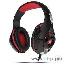 Наушники Crown CMGH-101T  jack 3.5 черный/красный