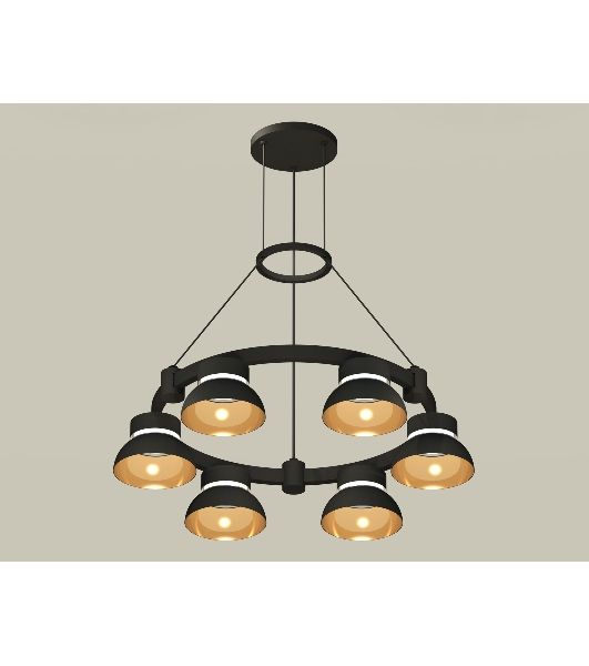 Светильник Ambrella light XR92051002/6 SBK/PYG/CL черный песок/золото желтое полированное/прозрачный GX53 (A9205,C9232,N8145)