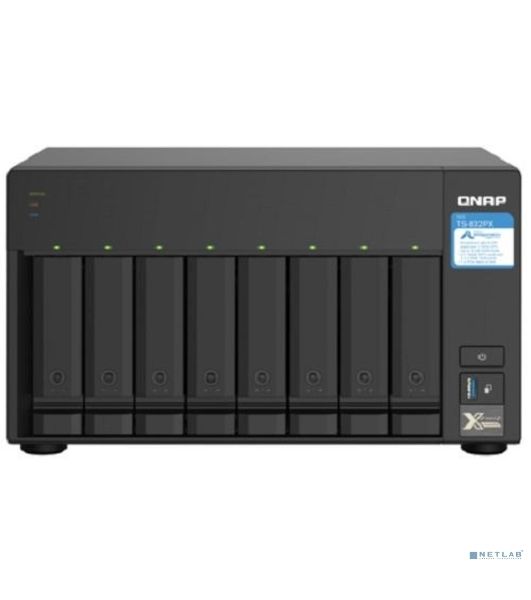 Сетевое хранилище без дисков SMB QNAP TS-832PX-4G 8-Bay NAS, AL324 64-bit quad-core 1.7GHz, 4Gb DDR4 SO-DIMM RAM (up to 1x16 Gb), 8 x 3.5"/2.5" drive slots, 2 x 10GbE SFP+ LAN, 2 x 2.5 GbE LAN, 3 x USB 3.2, PCIe slotGen.2 x 2, 3xUSB 3.2