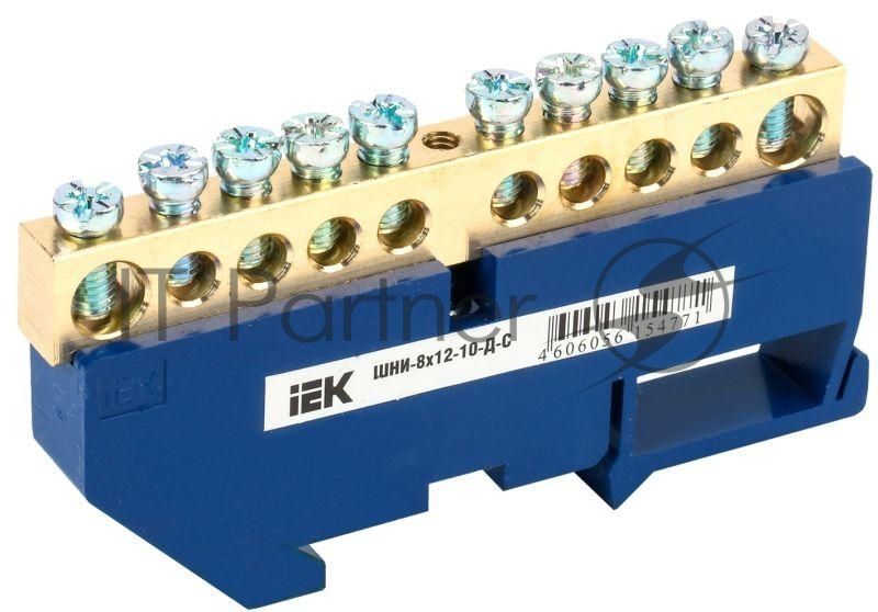 Шина нулевая на DIN-изол. ШНИ-8х12-10-Д-С IEK YNN10-812-10D-K07