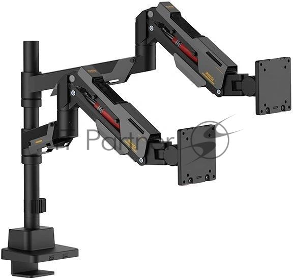 Кронштейн для мониторов Ultramounts UM744BG черный/серый 24"-57" макс.27кг крепление к столешнице поворот и наклон
