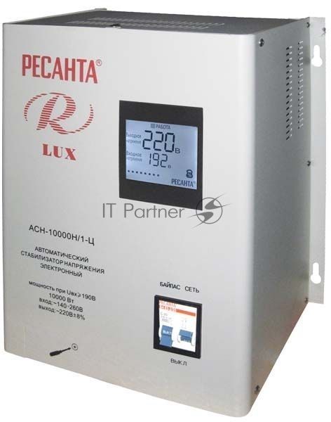 Стабилизатор напряжения Ресанта АСН-10000Н/1-Ц электронный однофазный серый
