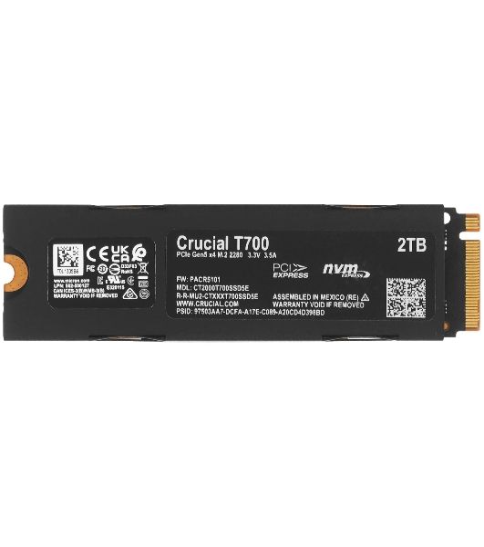Накопитель SSD Crucial T700 2Tb PCIe Gen5 NVMe M.2 SSD with heatsink CT2000T700SSD5