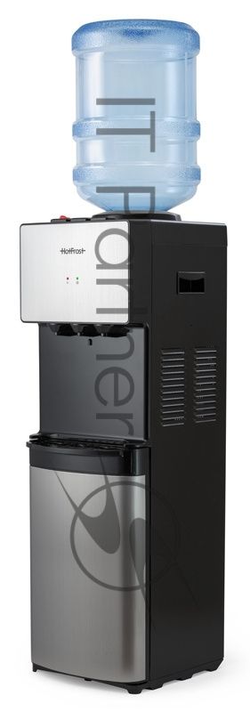 Кулер для воды Hotfrost V400BS, верхняя загрузка, нагрев 90 °С, охлаждение 10 °С, серебристый/черный