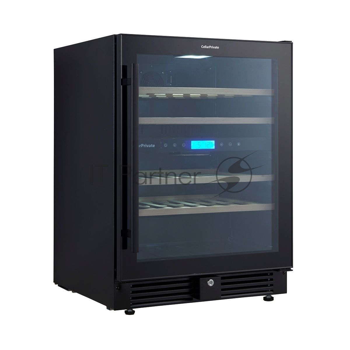 Винный шкаф встраиваемый Cellar Private CP043-2TB чёрный, 129 л, 2 отсека, 43 бут.