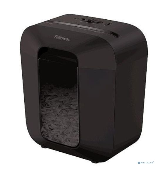 Шредер Fellowes PowerShred LX25 черный (секр.P-4)/перекрестный/6лист./11.5лтр./скрепки/скобы/пл.карты