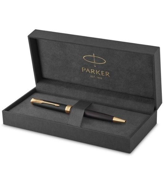 Ручка шариковая Parker Sonnet Core K528 (CW1931519) Matte Black GT M, черные чернила, подарочная коробка