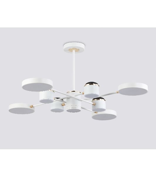 Люстра светодиодная на штанге Ambrella light FL51627/9+4 WH/FGD белый/золото 132W 3000-6000K D850*370 (без ПДУ)
