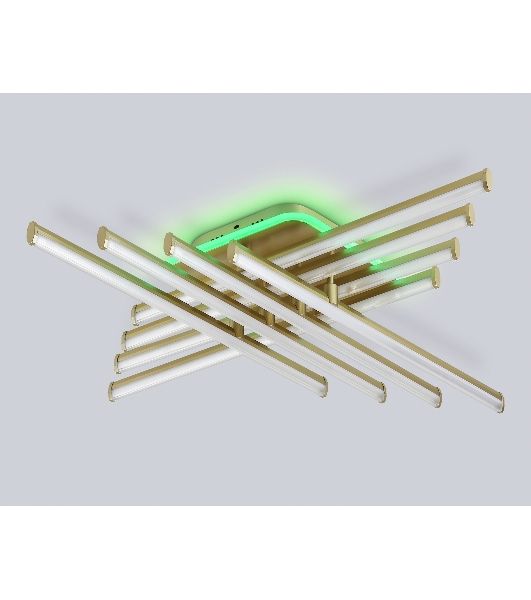 Потолочный светодиодный светильник Ambrella light FL6263 GD золото 115W 3000K-6400K+RGB 810*810*130 (ПДУ ИК)