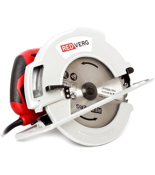 Дисковая пила RedVerg RD-CS220-85. 2200Вт; диск 235/30мм; 4700 об/мин; пропил: при 90"" - 85 мм, при 45"" - 62 мм; алюм подошва