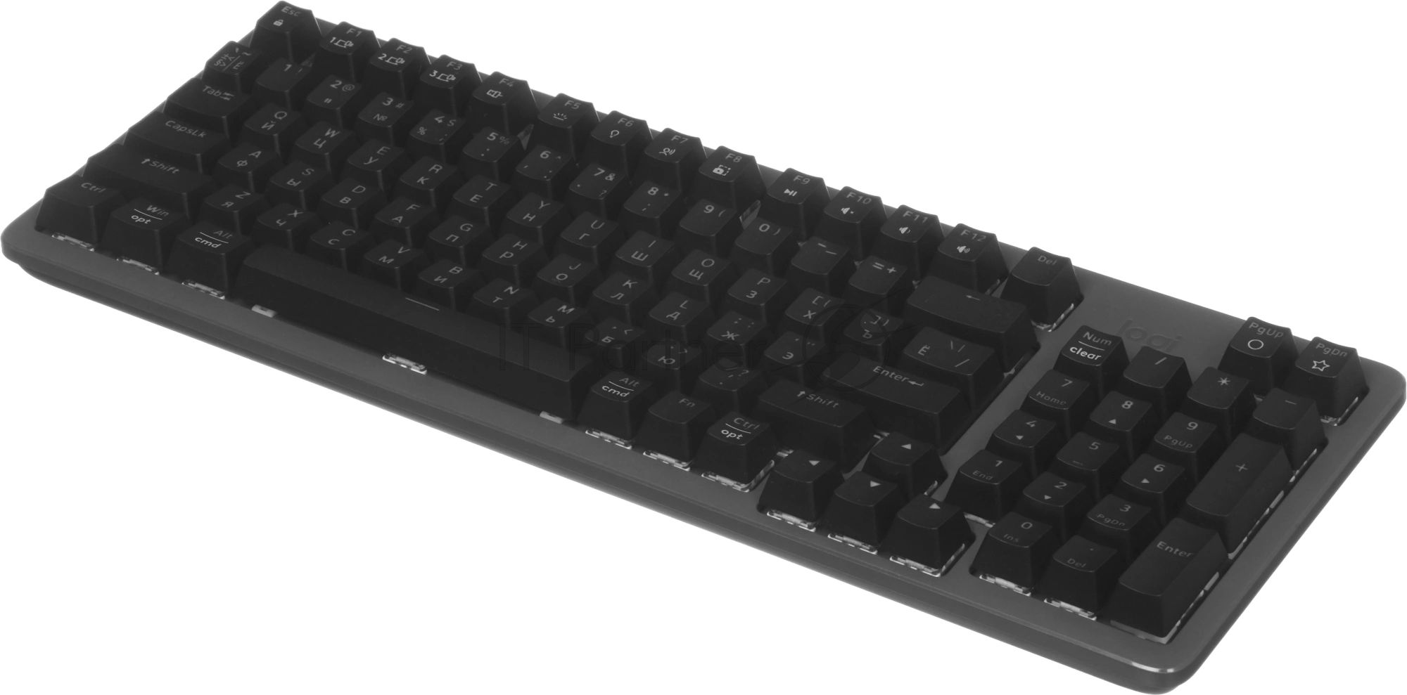 Клавиатура Logitech K868 гибридная, USB Type-A, Bluetooth, радиоканал, чёрный