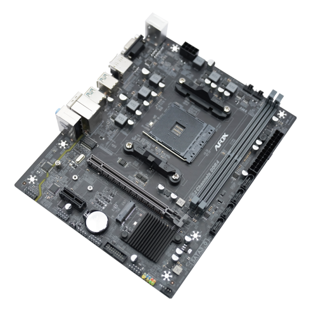Материнская плата AFOX B550-MA-V4, AM4, AMD B550, 2xDDR4, 4xSATA, 1xM.2, 1xPCIe 3.0 x16, 1xPCIe 3.0 x1, D-Sub, DisplayPort, HDMI, 1x 1Gb LAN, 6xUSB, 5.1, microATX