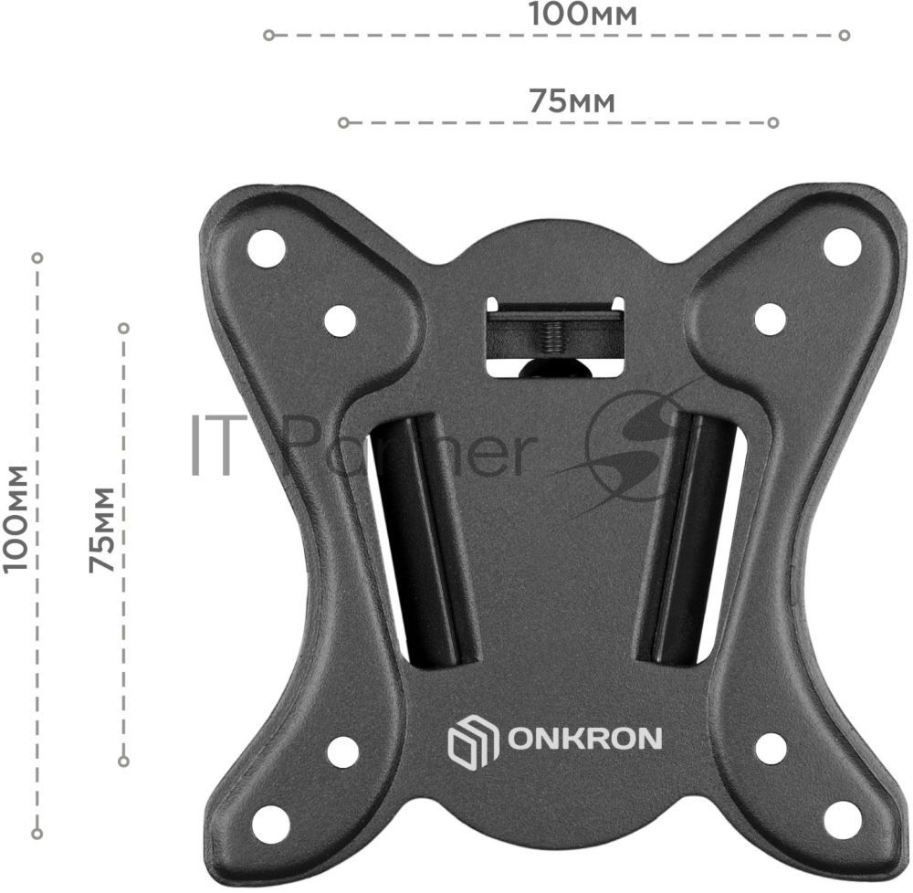 Кронштейн ONKRON Кронштейн ONKRON 17-27'' макс 100*100 мм, наклон -+ 8º, поворот: 45°, от стены 85 мм, макс вес 25кг, черный