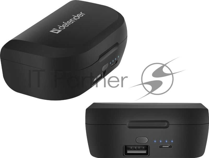 Наушники TWS Defender Twins 639 черный, внутриканальные, Bluetooth, до 4 ч