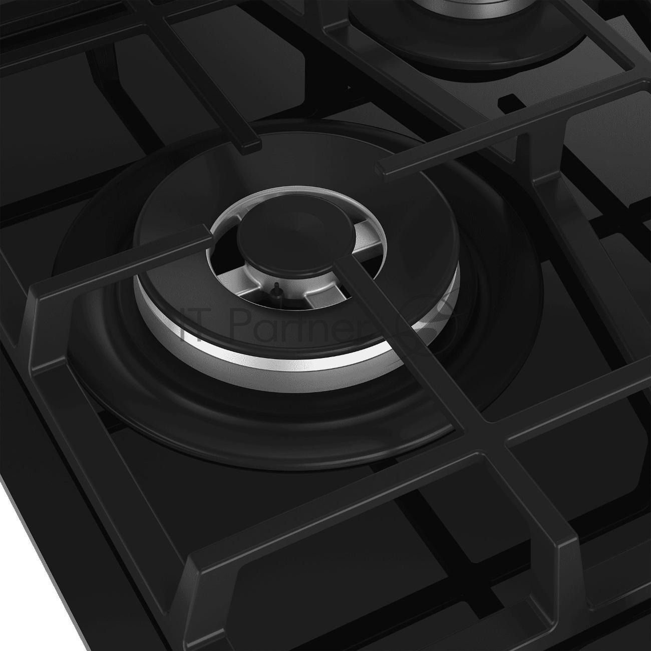 Газовая варочная поверхность Hotpoint HGS 62FD/BK, 4 конфорки, закаленное стекло, 9750 Вт