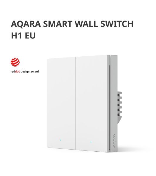Выключатель умный Aqara Smart wall switch H1 (with neutral, double rocker) WS-EUK04