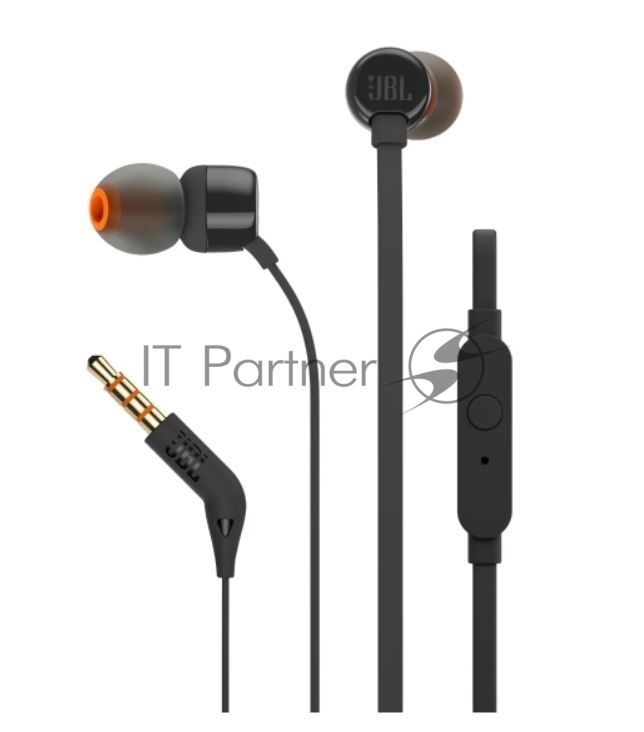 Проводные наушники JBL Tune 110 черный, внутриканальные, Jack 3.5 мм