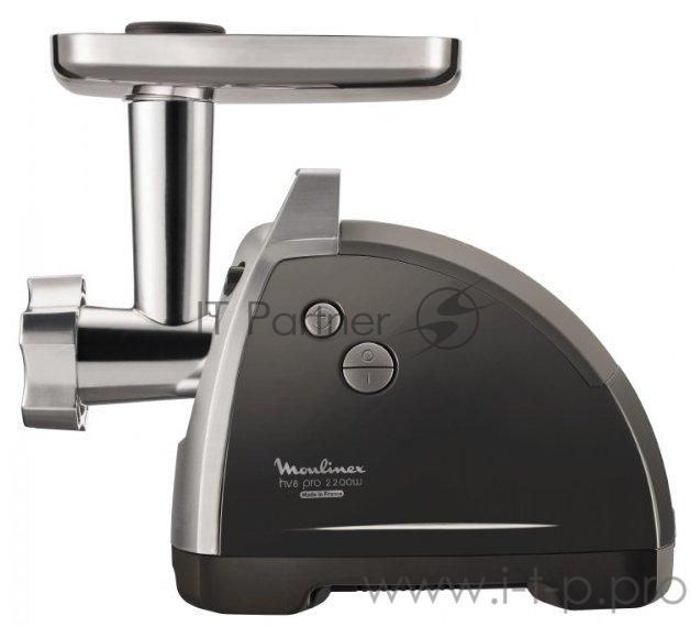 Мясорубка электрическая Moulinex ME688832 черный, 2200 Вт, 4.5 кг/мин, реверс, насадки - 6