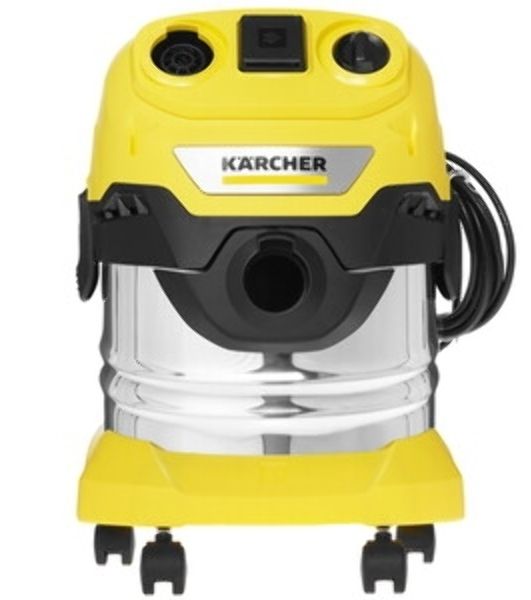 Строительный пылесос Karcher WD 4 P V-20/5/22 желтый, 1000 Вт, уборка сухая/сбор воды/выдув, пылесборник мешок/контейнер, 20 л
