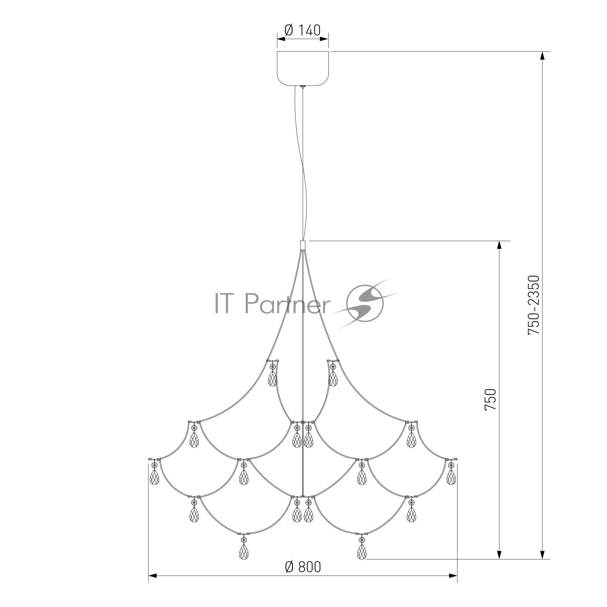 90400 LED / подвесной светильник / латунь