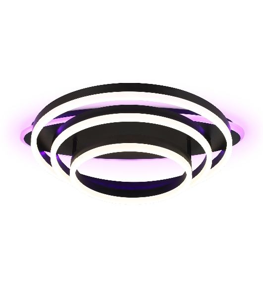 Потолочный светодиодный светильник FA8524 BK черный 146W 3000K-6400K+RGB 560*500*150 (ПДУ РАДИО 2.4G)