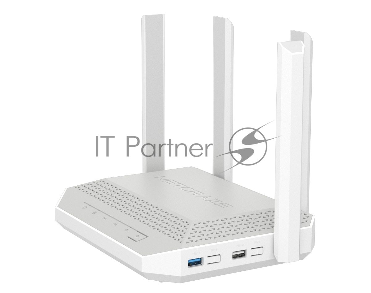 Мультигигабитный интернет-центр Netcraze Giga (NC-1012) с Mesh Wi-Fi 6 AX3000, Smart-коммутатором 1×2.5G/SFP и 4×1G, многофункциональными портами USB 3.0 и 2.0