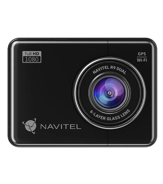 Видеорегистратор Navitel R9 DUAL, 1920x1080, 2.7", с камерой заднего вида, GPS, Wi-Fi, G-сенсор, датчик движения, GPS-информатор
