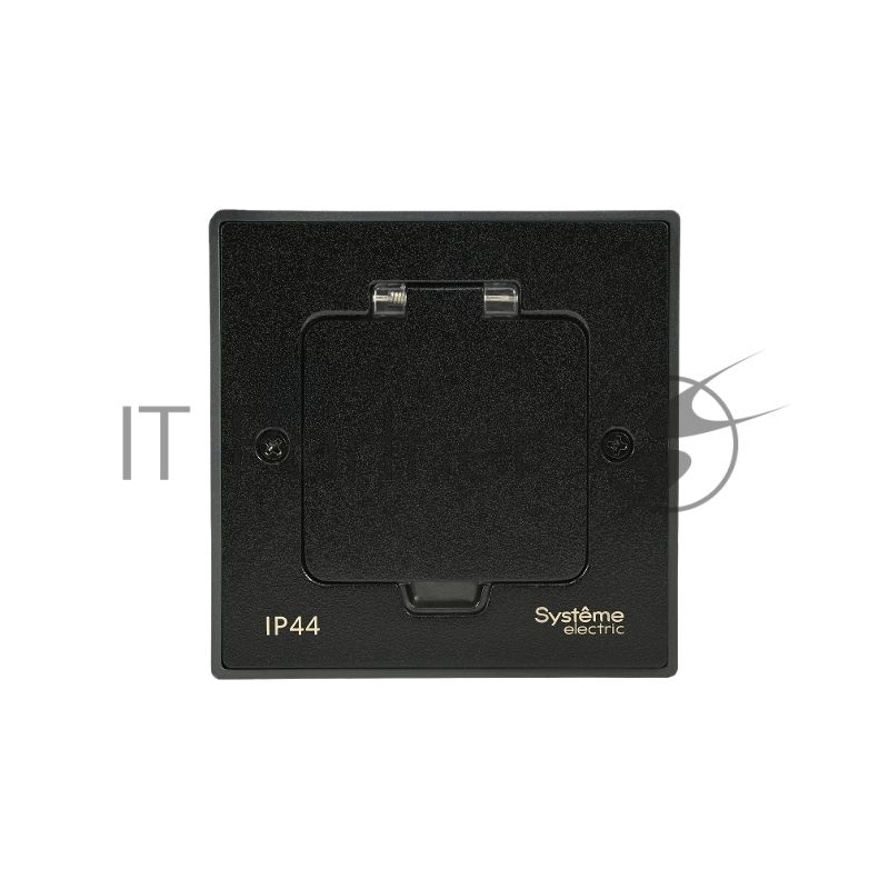 MultiDesk Лючок с розеткой 2К+З, 16А/250В, IP44 с монтажной коробкой для бетонных полов Чёрный матовый, тип MDK21 | MDK21202MBC | SE