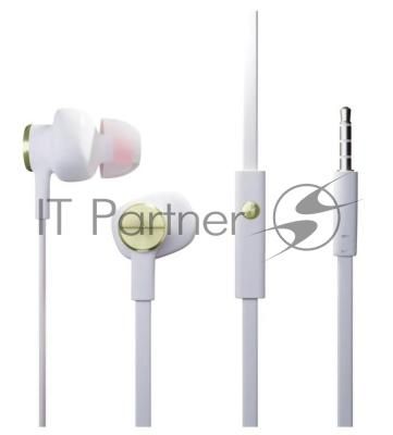 Наушники вакуумные AUX разъем с МК без рег.громкости длина 1.2м More choice P42 (White Gold)