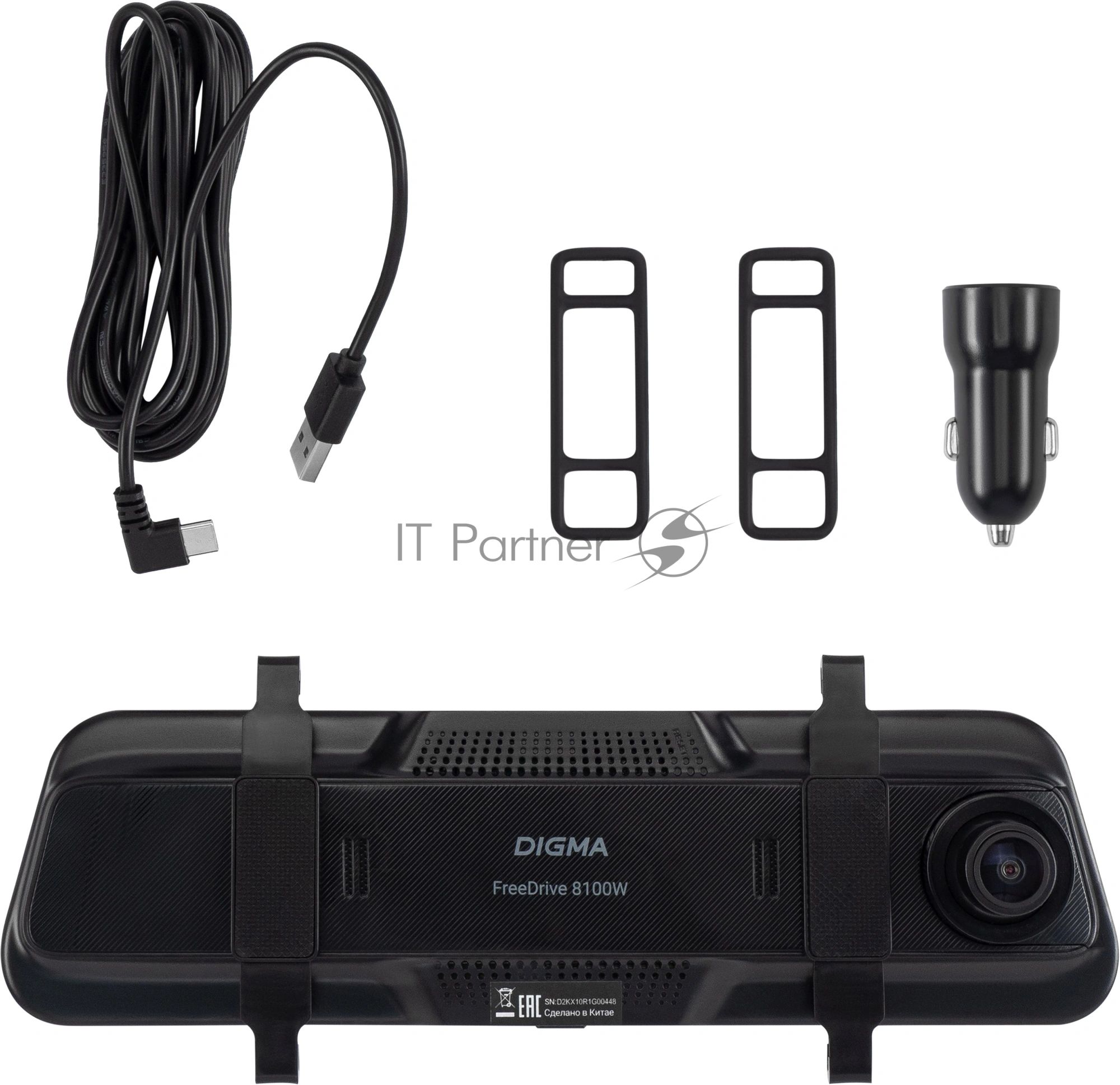 Видеорегистратор Digma FreeDrive 8100DW gps черный 8Mpix 2160x3840 170гр. Allwinner