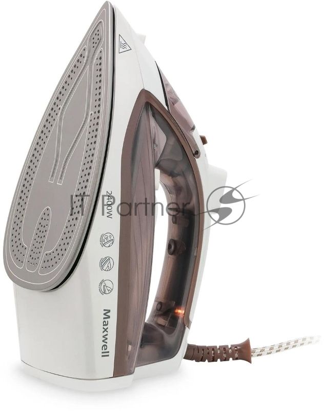 Утюг Maxwell MW-3047, 2400 Вт, белый/коричневый