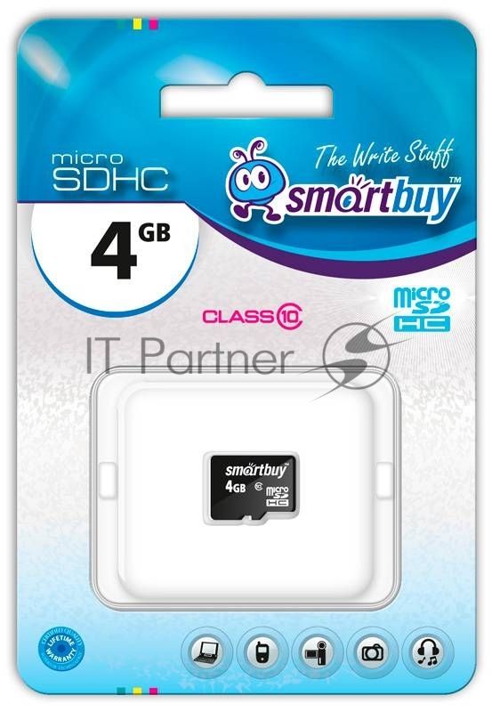 Флеш карта microSD 4Gb Smartbuy microSDHC Class 10